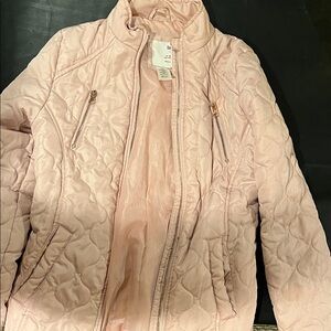 Elegant Light Pink Quilted Puffer Jacket